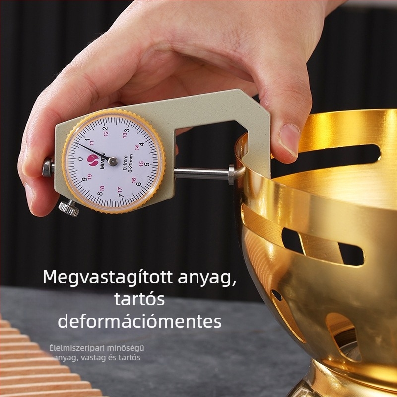 201 rozsdamentes acélból, vastagított mini fazék egy személyre, anti-spill funkcióval és szélvédett alkoholfőzővel