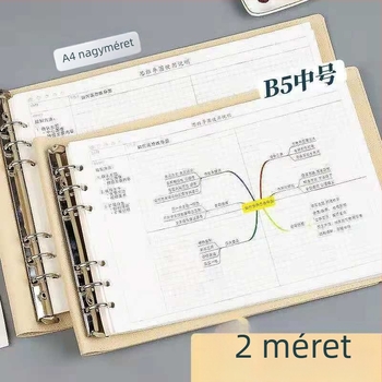A4-es gondolattérkép notesz, üzleti stílusú, B5-formátum, négyzetrácsos papír, egyetemistáknak