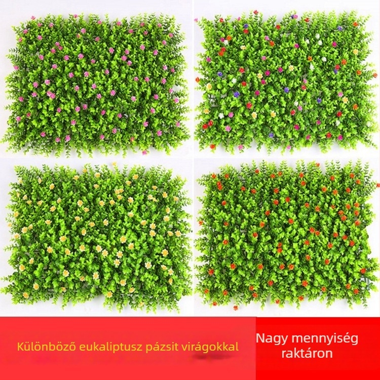 Műnövény fal, gyep, művirág fal, kültéri dekorációhoz, rendkívül realisztikus.