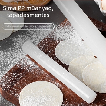 Fehér PP műanyag sodrófa szilikonos felülettel, tapadásmentes, nyújtáshoz tésztának és fondantnak