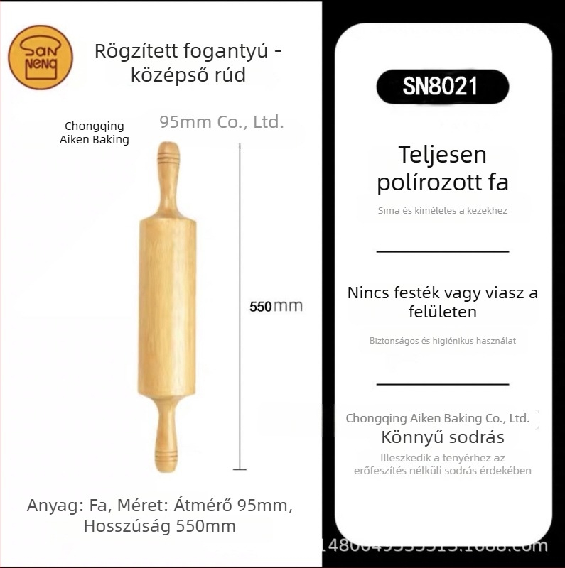 Állítható nyújtófa tésztához és gyoza lapok készítéséhez SN8014 SN8012