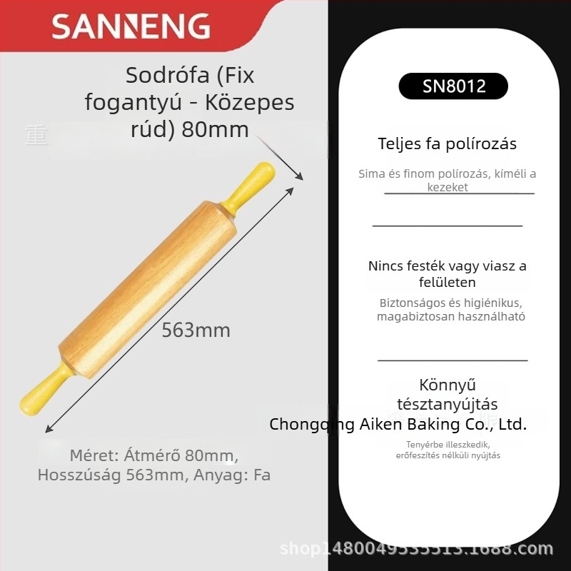 Állítható nyújtófa tésztához és gyoza lapok készítéséhez SN8014 SN8012