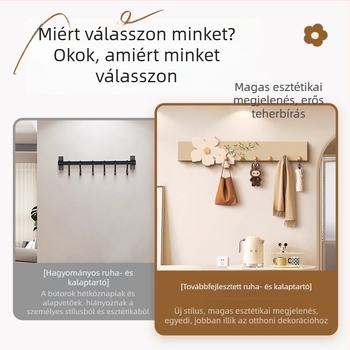 Krémes stílusú bejárati falikép tárolóval, ruhatartóval és kulcstartóval