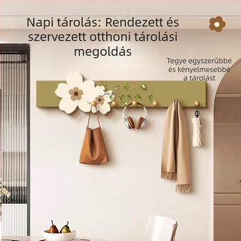 Krémes stílusú bejárati falikép tárolóval, ruhatartóval és kulcstartóval