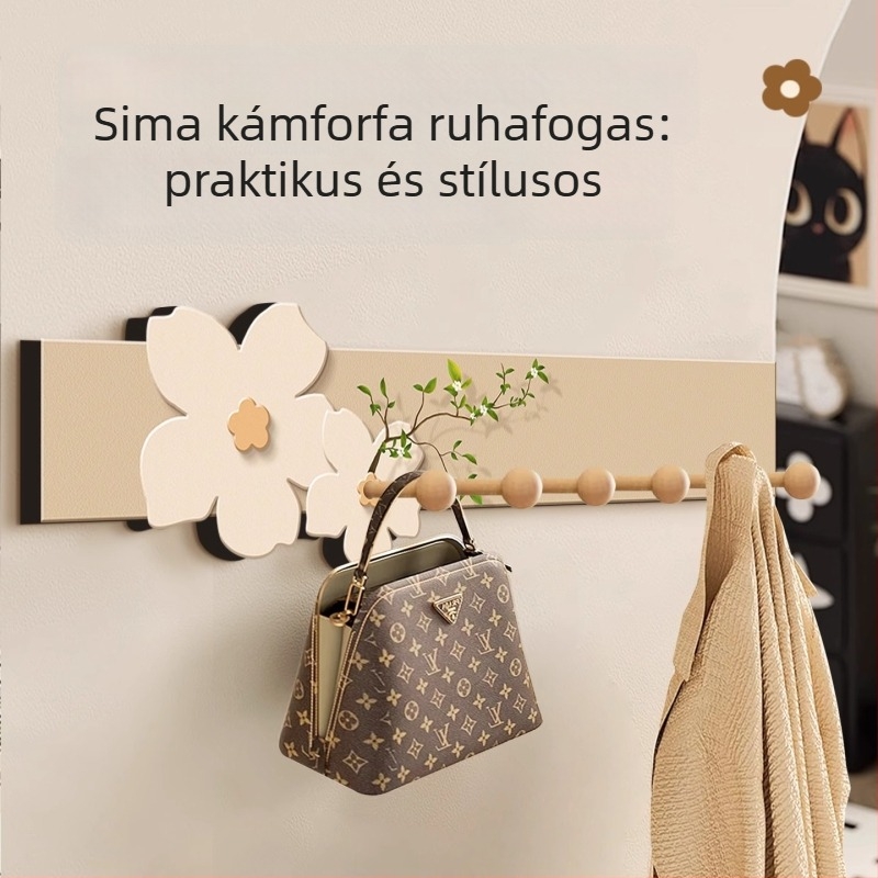 Krémes stílusú bejárati falikép tárolóval, ruhatartóval és kulcstartóval