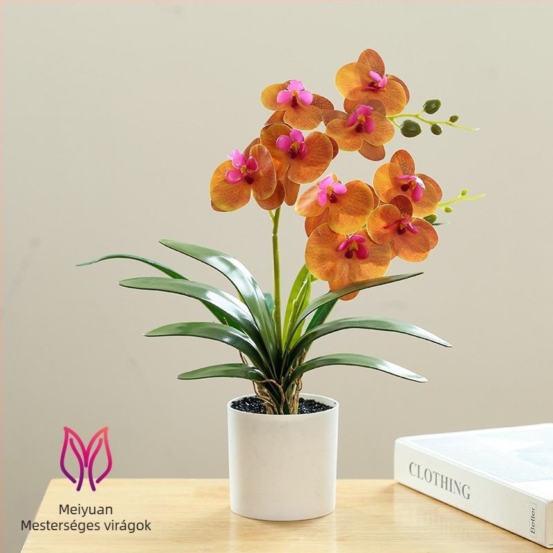 Phalaenopsis bonsaj mesterséges selyem virágokkal beltéri dekorációhoz