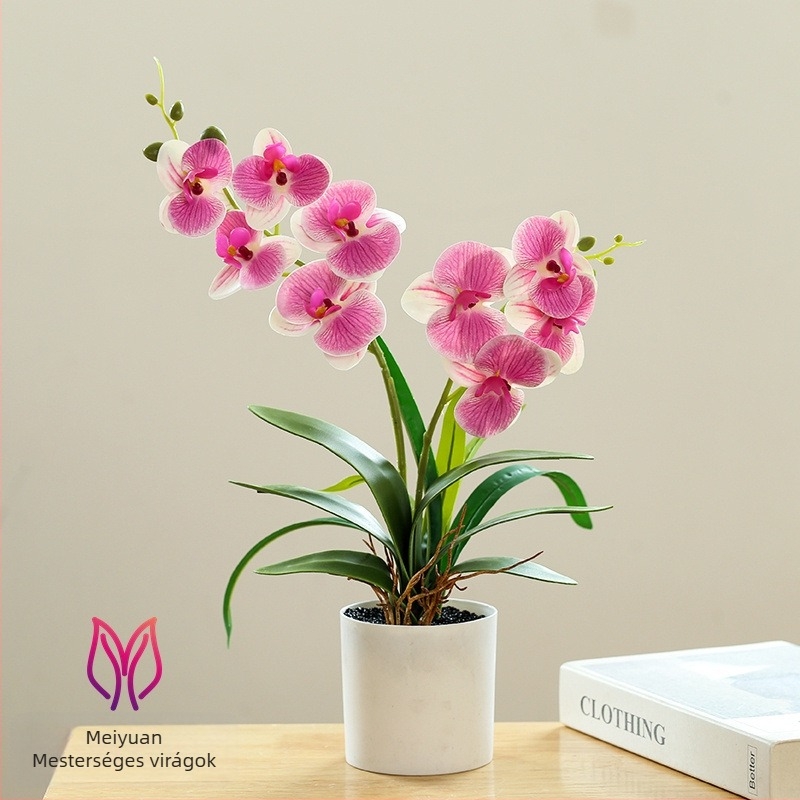 Phalaenopsis bonsaj mesterséges selyem virágokkal beltéri dekorációhoz