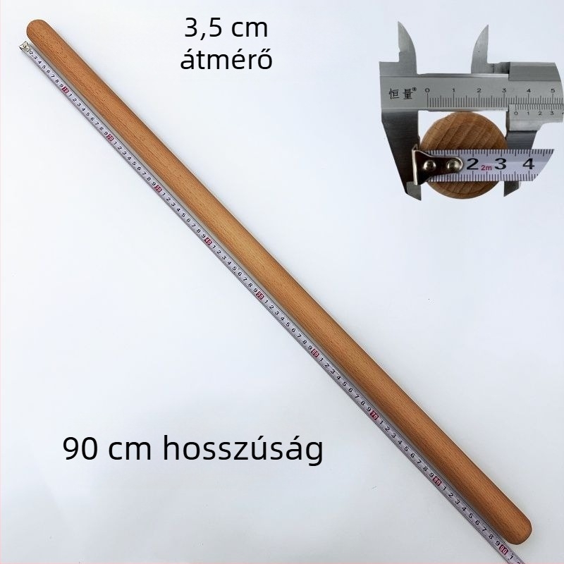 Bükkfából készült tészta nyújtófa, otthoni használatra, tömörfa, különböző méretek