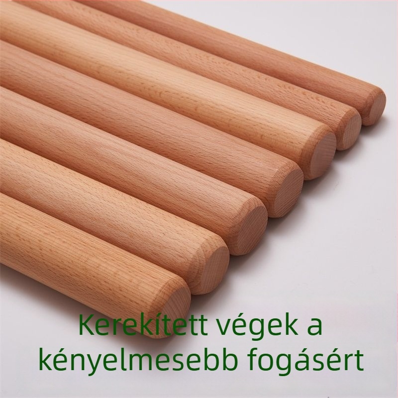 Bükkfából készült tészta nyújtófa, otthoni használatra, tömörfa, különböző méretek