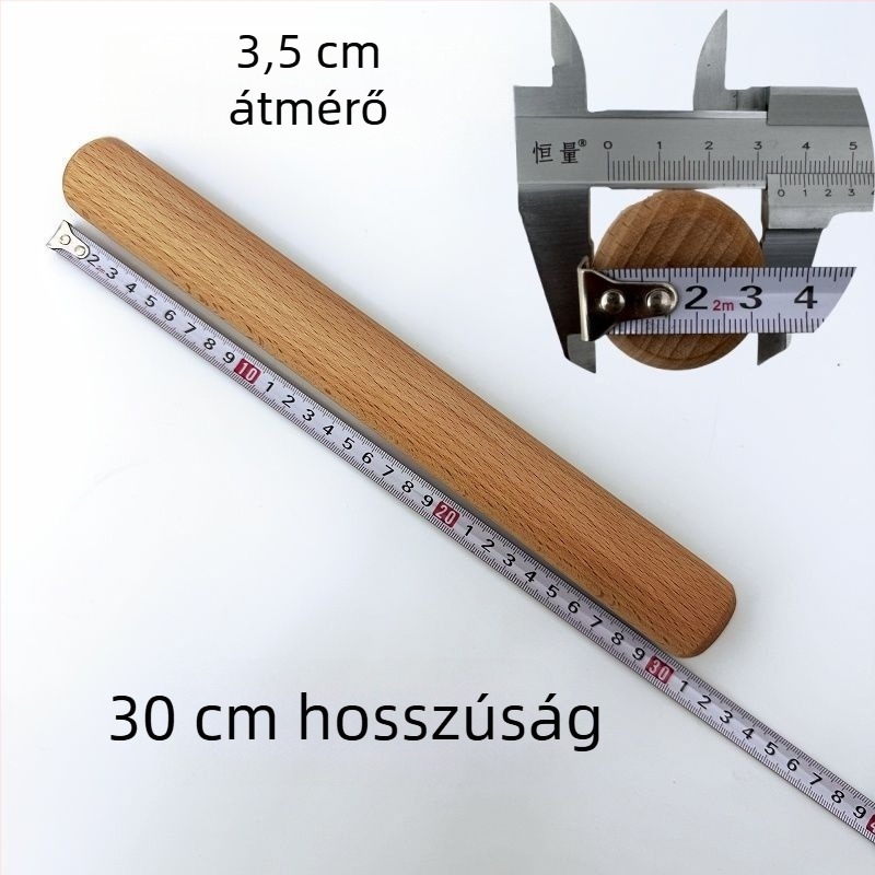 Bükkfából készült tészta nyújtófa, otthoni használatra, tömörfa, különböző méretek