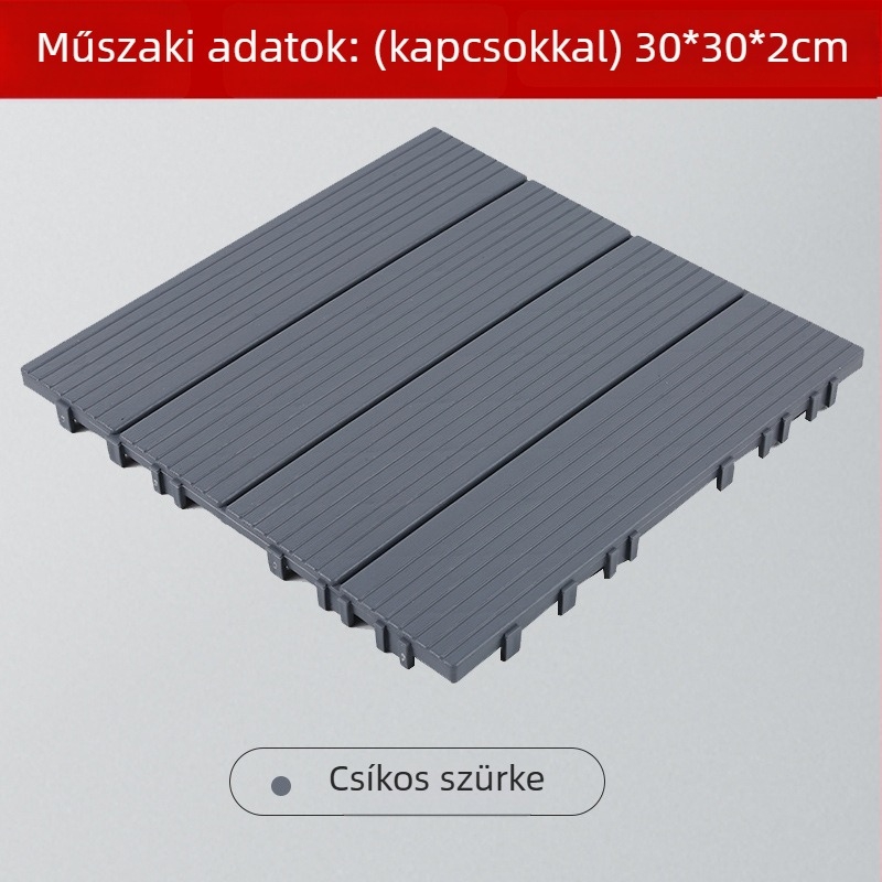 Összekapcsolható PVC padlólapok fa mintázattal, kültéri használatra – terasz és fürdőszoba, vízálló, csúszásmentes, kopásálló