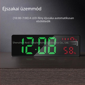 LED ébresztőóra diákoknak és gyerekeknek, digitális csendes asztali ébresztőóra hőmérséklet- és páratartalom mérővel
