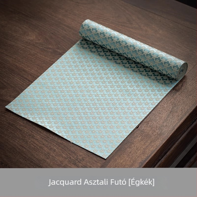 Brokár Jacquard hosszú asztali futó, kétoldalas, vízálló poliészterből