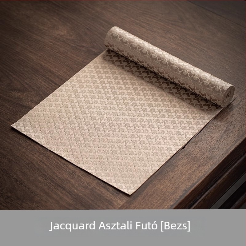 Brokár Jacquard hosszú asztali futó, kétoldalas, vízálló poliészterből