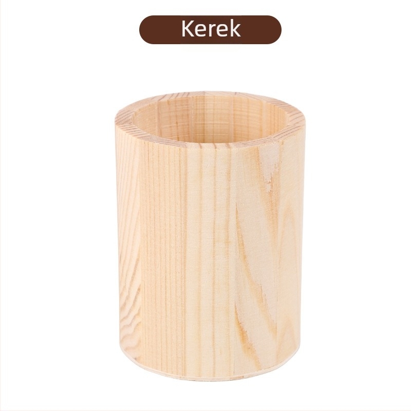 Fenyőfából készült kör alakú tolltartó, tömörfa hexagonális tolltartó, kézzel készített DIY tolltartó, fa forma Snowflake DIY-hez ultrakönnyű agyag