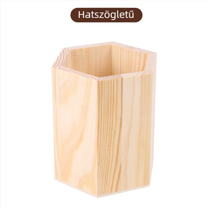 Fenyőfából készült kör alakú tolltartó, tömörfa hexagonális tolltartó, kézzel készített DIY tolltartó, fa forma Snowflake DIY-hez ultrakönnyű agyag