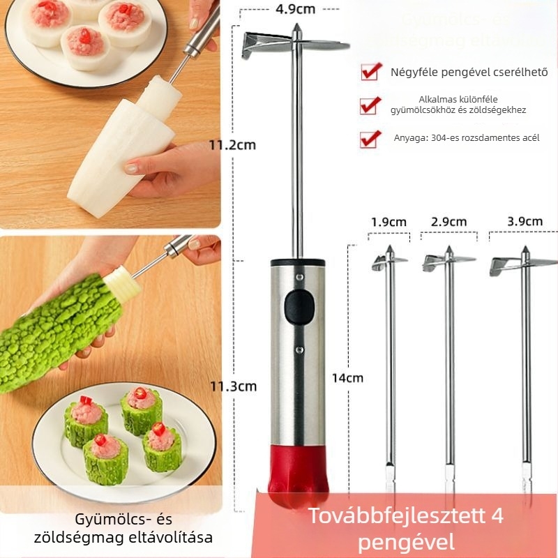 Fejlesztett 4-éles gyümölcsmagkivágó