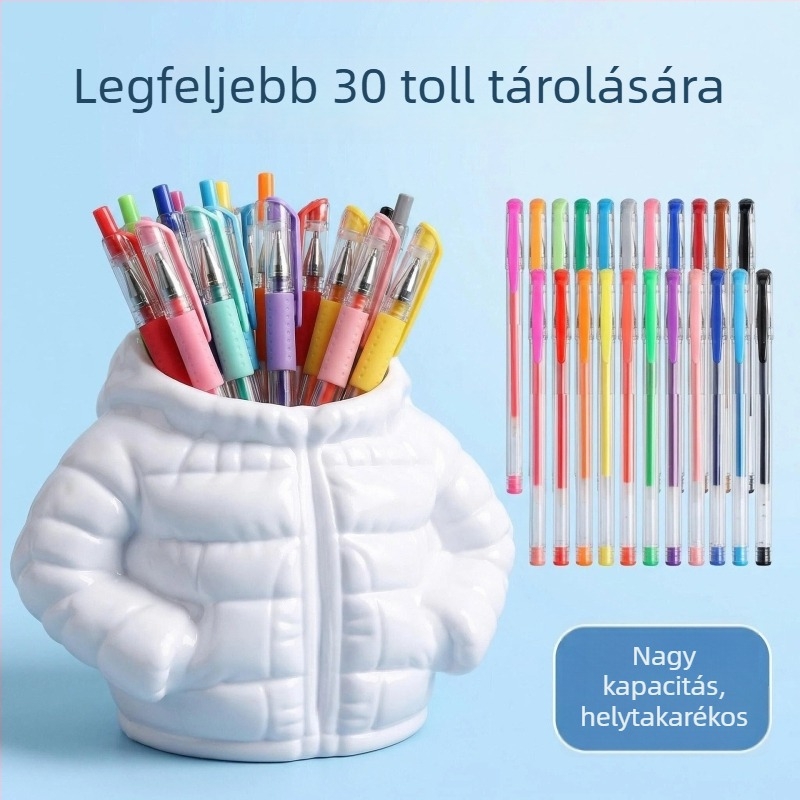 Tolltartó dzseki formájú, nagy kapacitású asztali rendszerező és kreatív irodai dekoráció