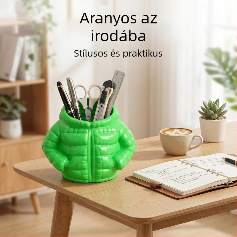 Tolltartó dzseki formájú, nagy kapacitású asztali rendszerező és kreatív irodai dekoráció