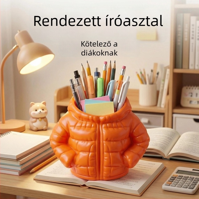 Tolltartó dzseki formájú, nagy kapacitású asztali rendszerező és kreatív irodai dekoráció