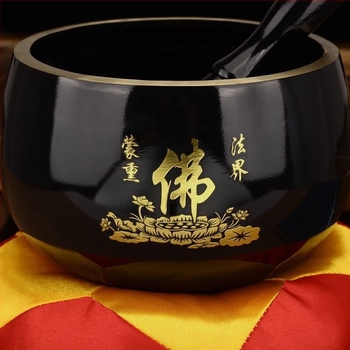 Japán-stílusú réz buddhista harangok és tálak Heart Sutra rituálékhoz