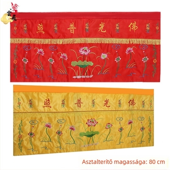Buddhista templom asztalterítő lótusz hímzéssel