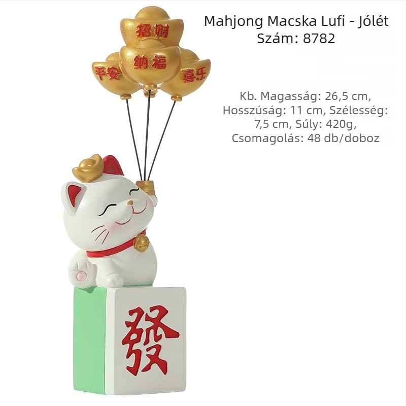 Kreatív, aranyos Mahjong szerencse macska telefon-tartó, asztali dekoráció, irodai ajándék, autóba is illik