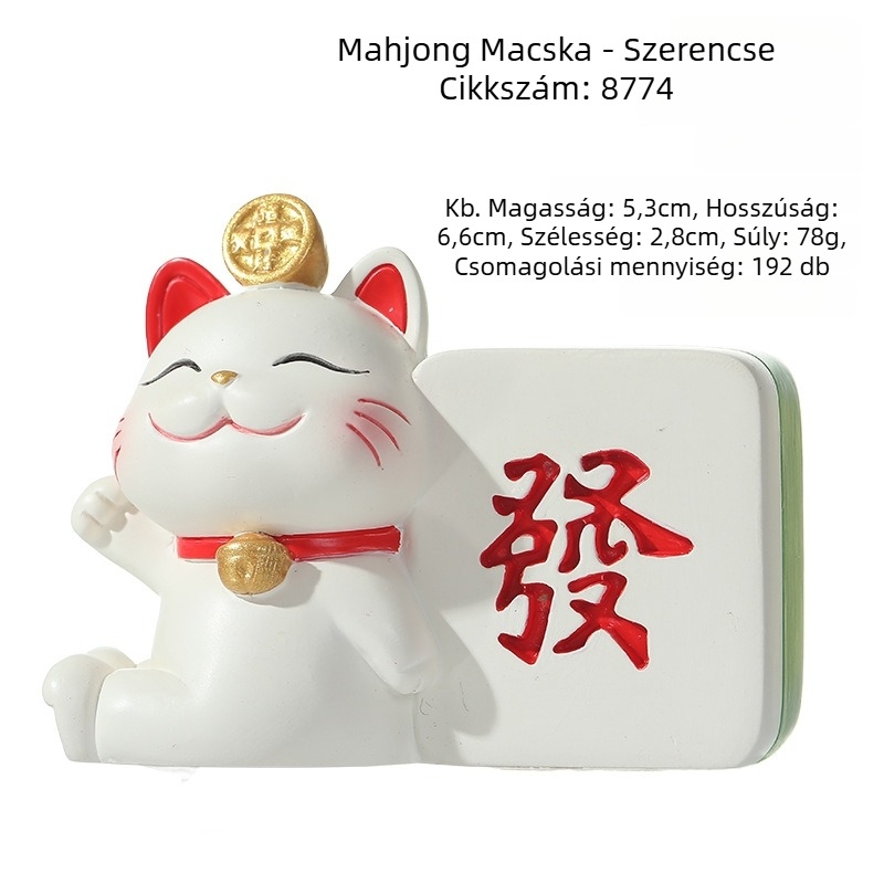Kreatív, aranyos Mahjong szerencse macska telefon-tartó, asztali dekoráció, irodai ajándék, autóba is illik