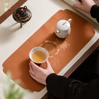 Zhishe hatszögletű Tang virág mintájú tea matrac, új kínai zen stílusú teaceremónia textil, kétoldalas teaasztal futó