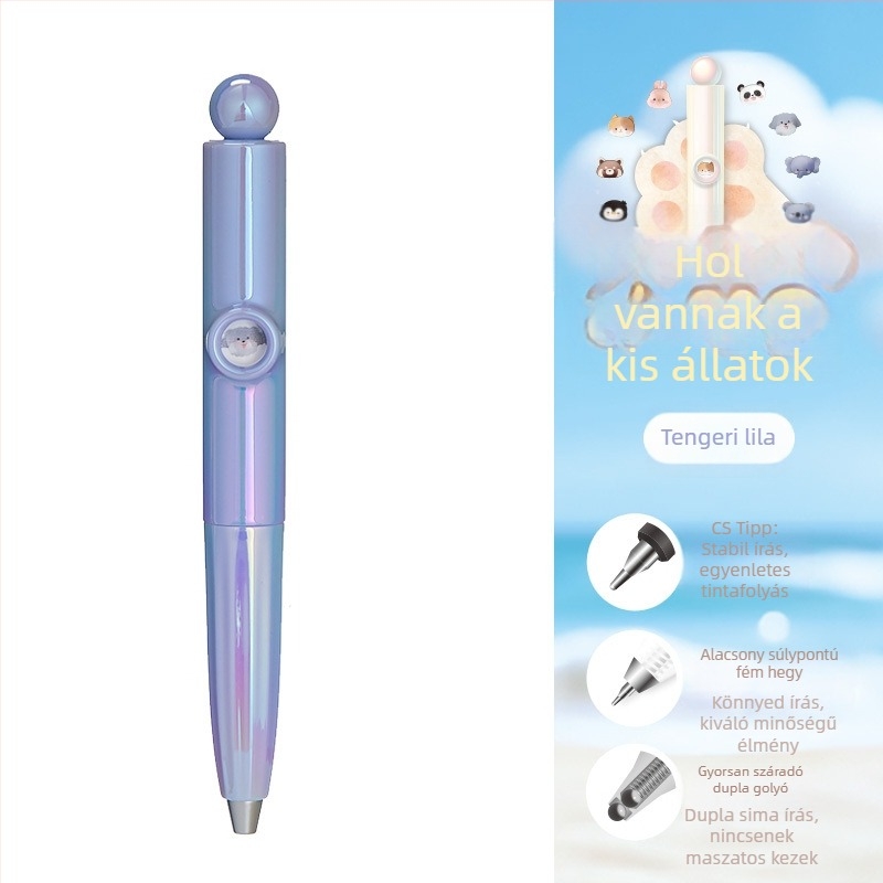 Heshuo 815 állatmintás gél toll klippel és nagyítóval, fekete, 0,5 mm