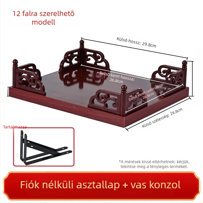 Falra szerelhető otthoni oltár a Pénzisten és Guan Gong szobrával