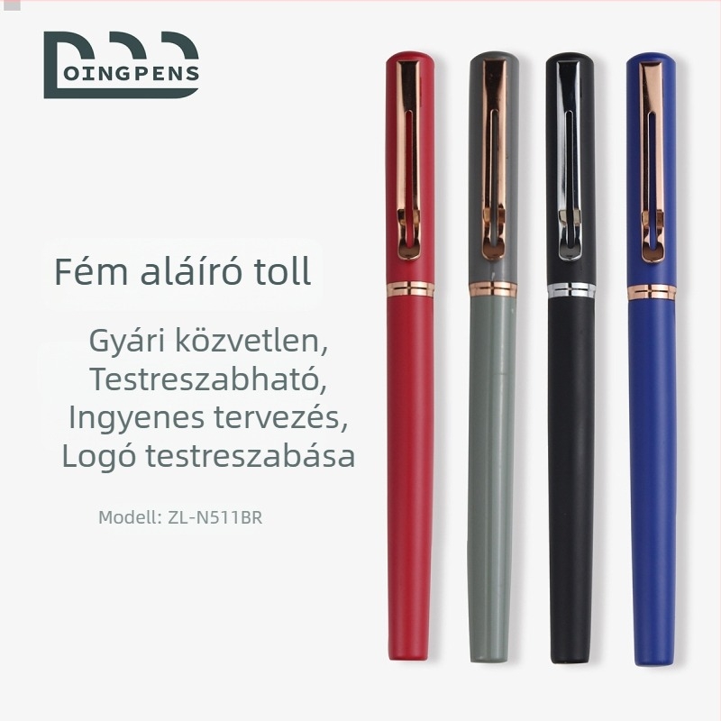 Fémgél toll matt felülettel, vízbázisú tinta, aláíró toll egyetemi és irodai használatra