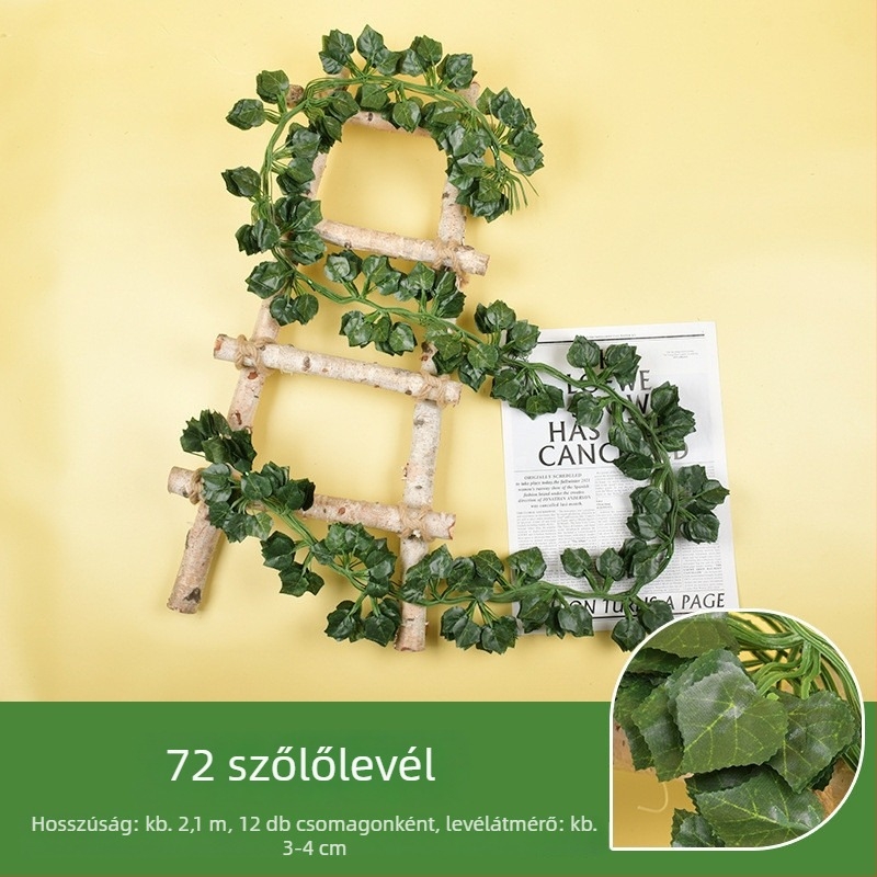 Mű kúszónövény levelei, falidekorációhoz, függő növény