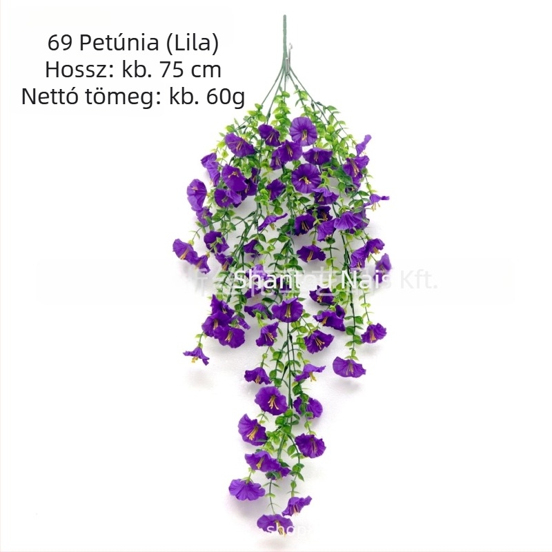 Művirág: eukaliptusz és morning glory, falra akasztható ratán dekoráció belső és külső térre