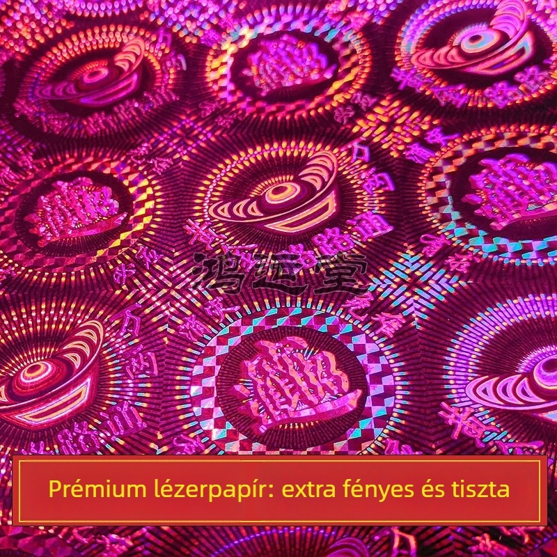 Kézzel készített origami, több színű lézerrel vágott papírból, lótusz- és aranyfóliás motívumokkal, Holdünnepi pagodadizájn