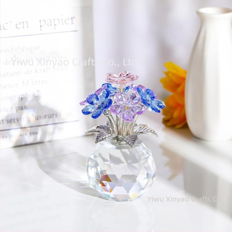 Forget-Me-Not kristály dekorfigura — fehér kristály, modern minimalist stílus, céges ajándékok és esküvői ajándékok