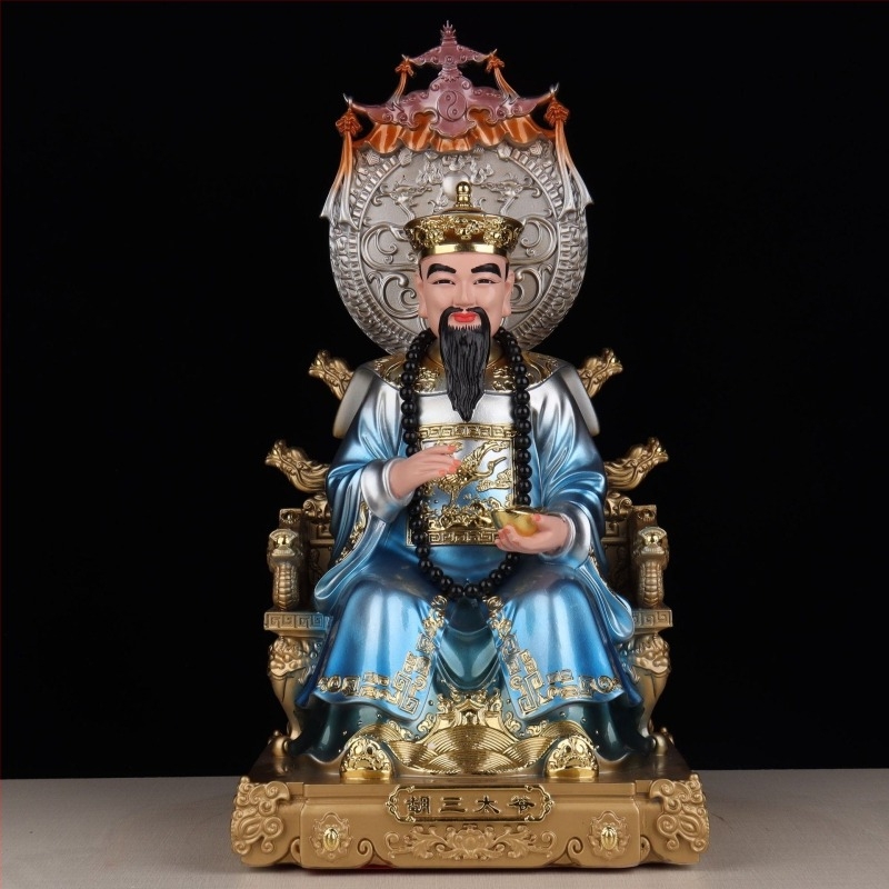 Műgyanta szobor északkeleti halhatatlan családi alakok bronz patinás felülettel, otthoni dekoráció