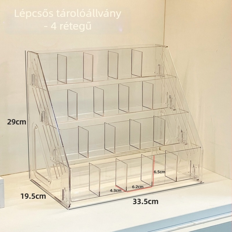 Nagy kapacitású nyílt tolltartó osztott rekeszekkel, átlátszó asztali rendező irodai kellékekhez