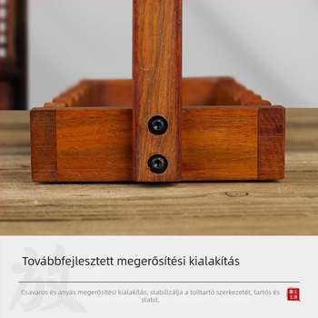 Kaligráfiához készült fa falra akasztható toll- és ecsettartó, tíz rekesz, retro stílus, A Tanulmány Négy Kincse