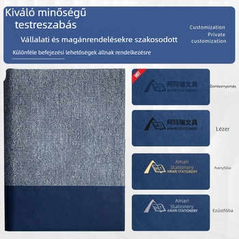 A5-ös notesz bőrtokkal, testreszabható logóval – üzleti találkozókhoz és irodai jegyzetekhez