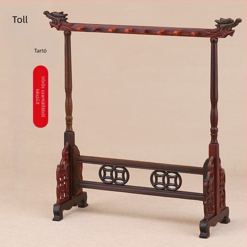Ming-stílusú fa ecsettartó kaligráfiához, kiállításra és tárolásra, rosewood, 36×11.5×36.5 cm, kreatív és minimalist