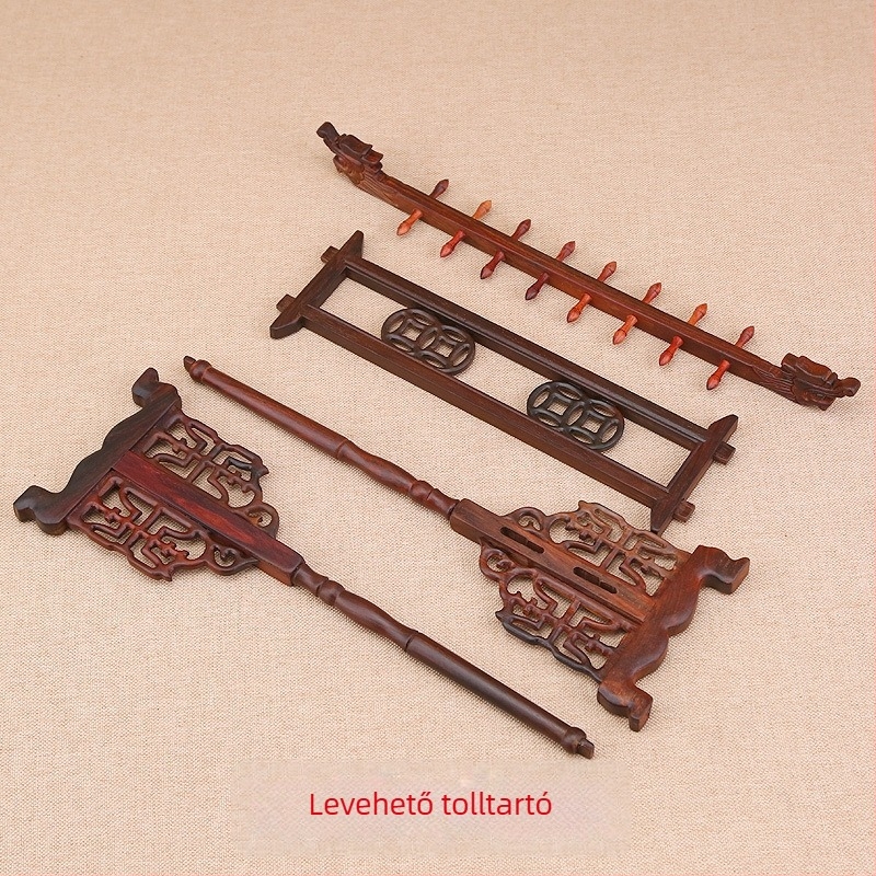 Ming-stílusú fa ecsettartó kaligráfiához, kiállításra és tárolásra, rosewood, 36×11.5×36.5 cm, kreatív és minimalist