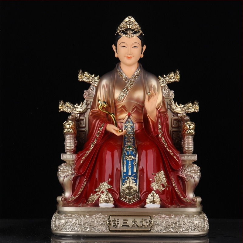 Fekete öregasszony istennő szobra, fekete anya és nagymama figurája, gyantából
