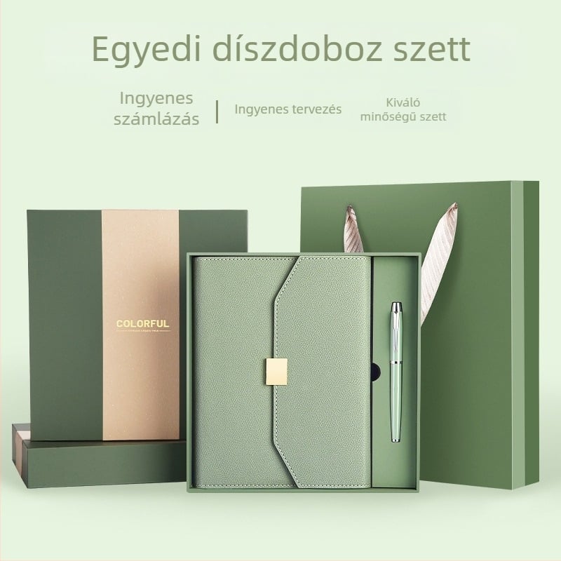 2025 Kiváló minőségű A5-ös méretű notesz leválasztható tervezővel, üzleti iroda használatra, ajándékdobozban