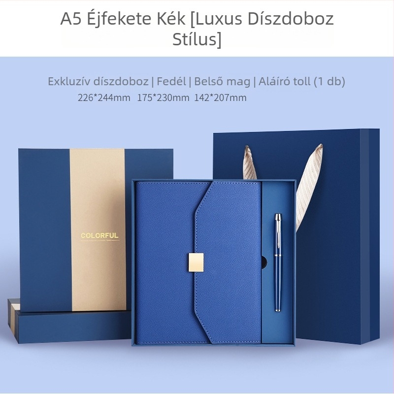 2025 Kiváló minőségű A5-ös méretű notesz leválasztható tervezővel, üzleti iroda használatra, ajándékdobozban