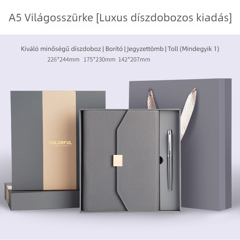 2025 Kiváló minőségű A5-ös méretű notesz leválasztható tervezővel, üzleti iroda használatra, ajándékdobozban