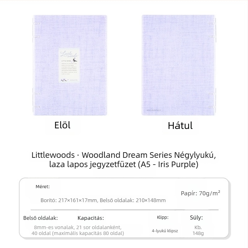Kokuyo Littlewoods Kimo Dream sor négylyukú notesz campusra