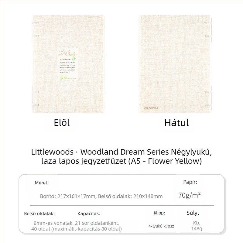 Kokuyo Littlewoods Kimo Dream sor négylyukú notesz campusra