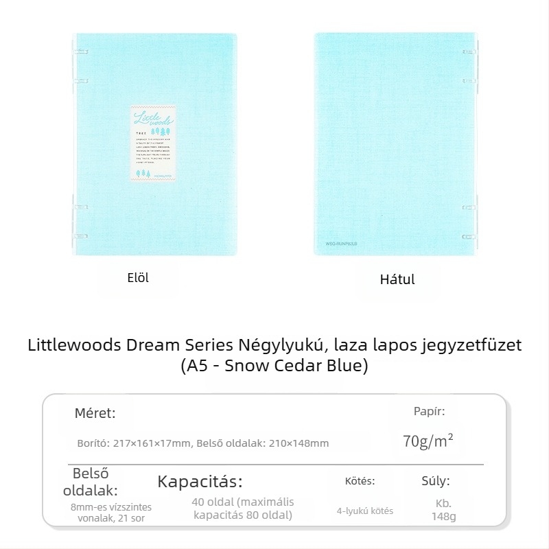 Kokuyo Littlewoods Kimo Dream sor négylyukú notesz campusra