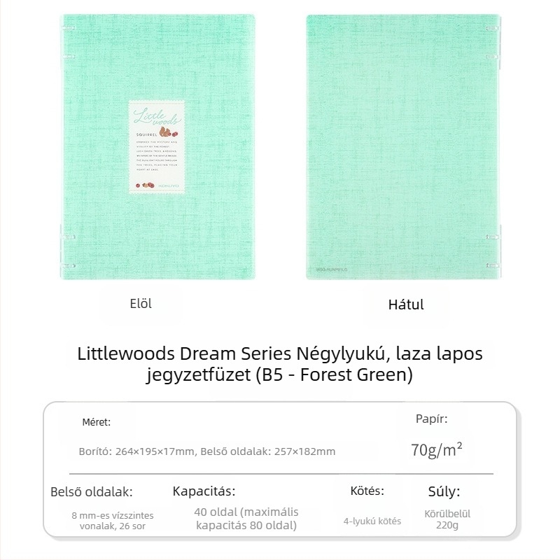 Kokuyo Littlewoods Kimo Dream sor négylyukú notesz campusra